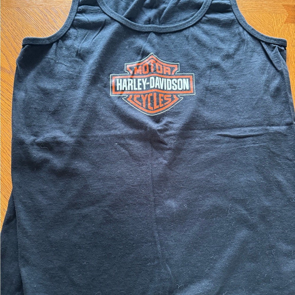 Harley-Davidson Black and Orange Logo Tank